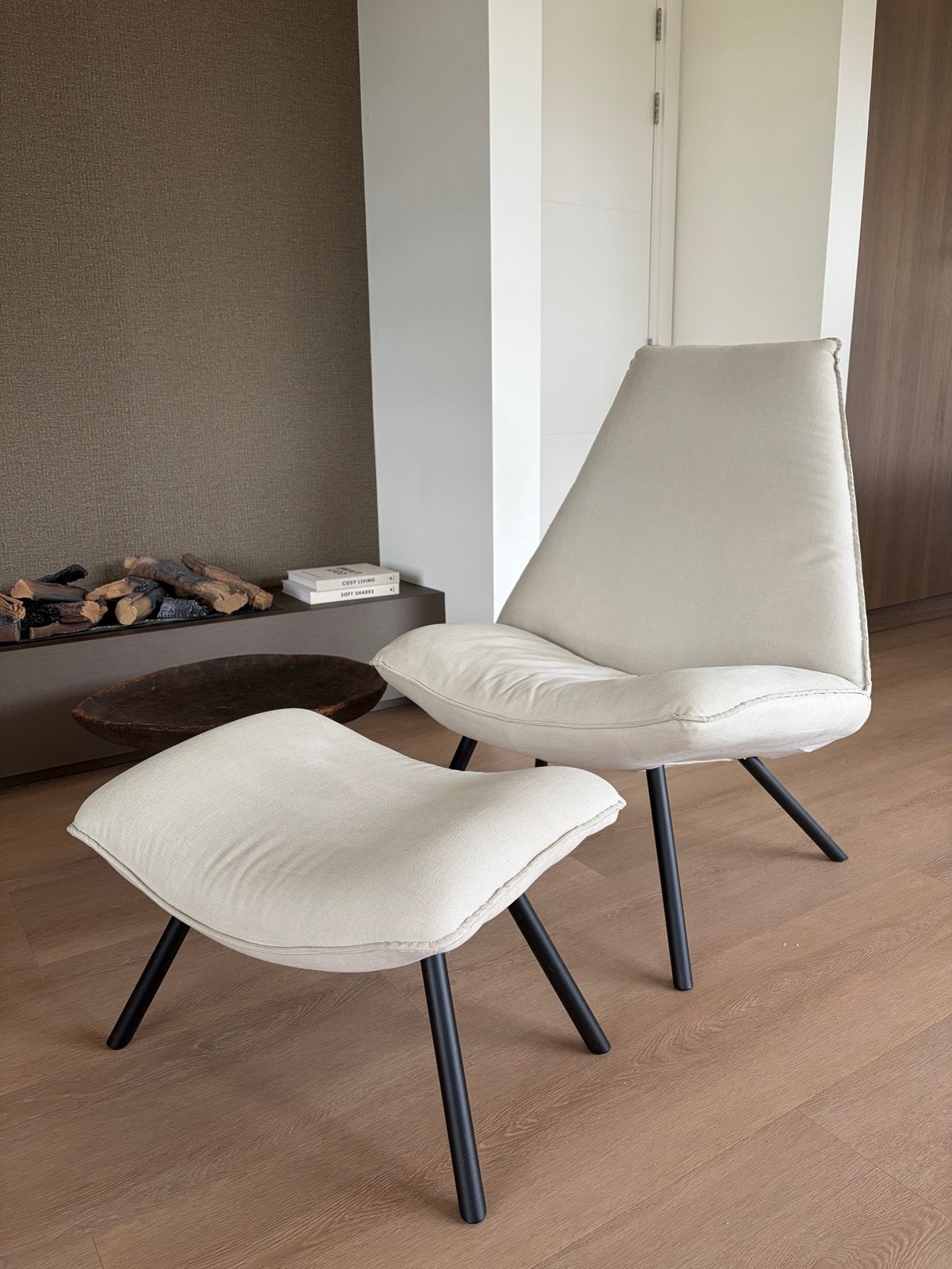Fauteuil Smile van Loft met voetstoel, Ophalen, Zo goed als nieuw, Stof, 75 tot 100 cm