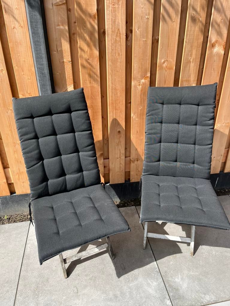 Tuinstoelkussens / tuinstoel kussens / 10,- pst /grijs zwart, Tuin en Terras, Tuinstoelen, Ophalen, Zo goed als nieuw