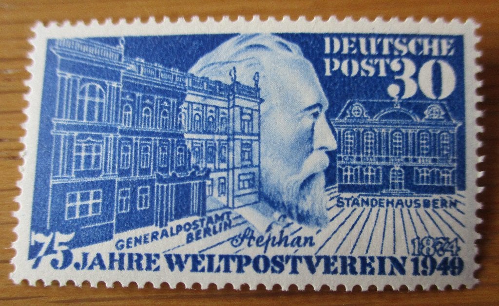 Duitsland, 75 jaar Wereldpostvereniging, 1949, Verzenden, BRD, Postfris