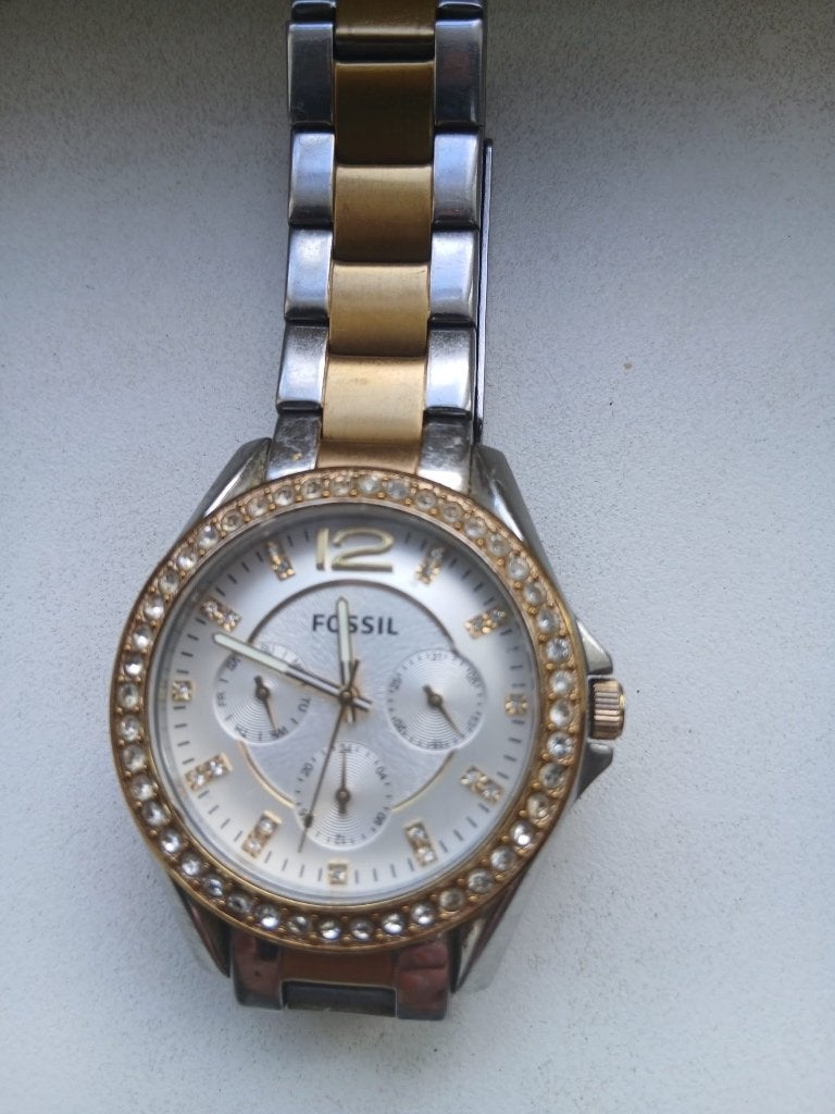 Fossil horloge, Sieraden, Tassen en Uiterlijk, Ophalen of Verzenden, Gebruikt, Staal, Fossil