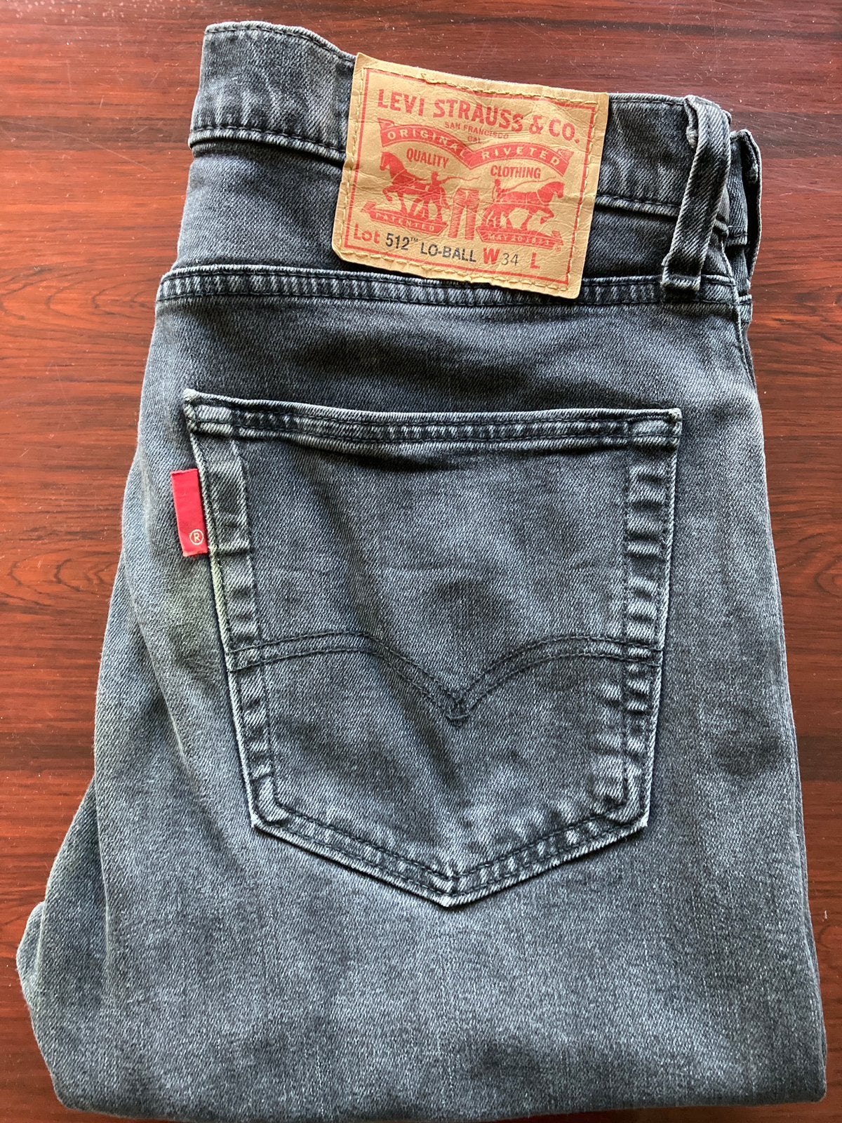 Levi’s, Tapered Jeans Lo-Ball 34 Edwin Lee Wrangler 512, Verzenden, Gedragen, Zwart, W33 - W34 (confectie 48/50)