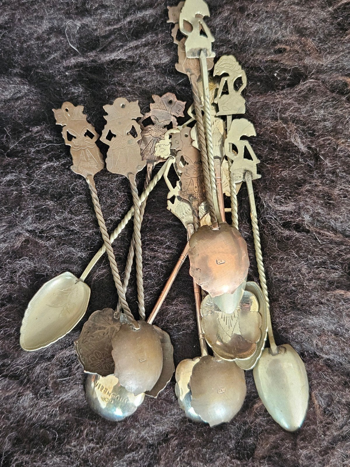 Set van 10 Vintage Indonesische Wayang Lepels, Ophalen of Verzenden