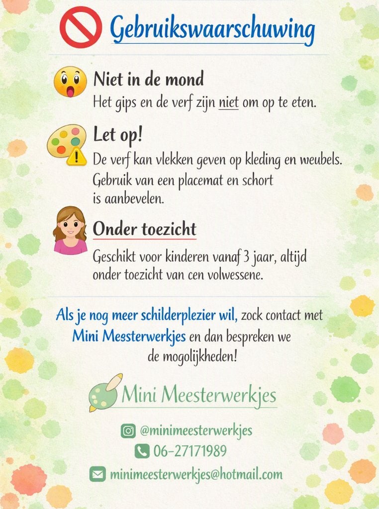 DIY Gips werkjes  (prijzen hangen af van de pakketjes), Hobby en Vrije tijd, Nieuw, Meerkleurig, Ophalen of Verzenden, Overige materialen