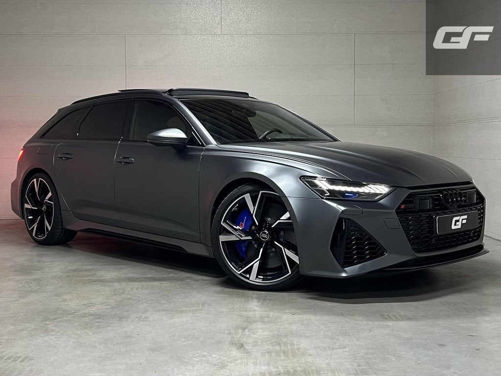 Audi RS6 Avant 4.0 TFSI Quattro Matgrijs Dynamic+ B&O 600PK, Auto's, Audi, Automaat, Automatische klimaatregeling, Gebruikt, Met garantie (alle)