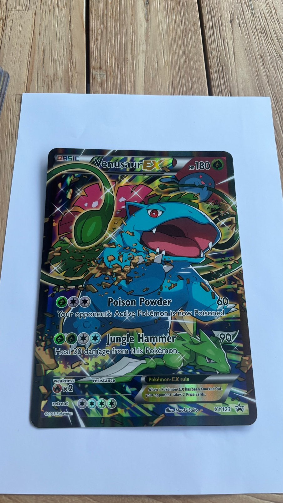 Venasaur EX XY123 Jumbo, Hobby en Vrije tijd, Verzamelkaartspellen | Pokémon, Ophalen of Verzenden, Zo goed als nieuw