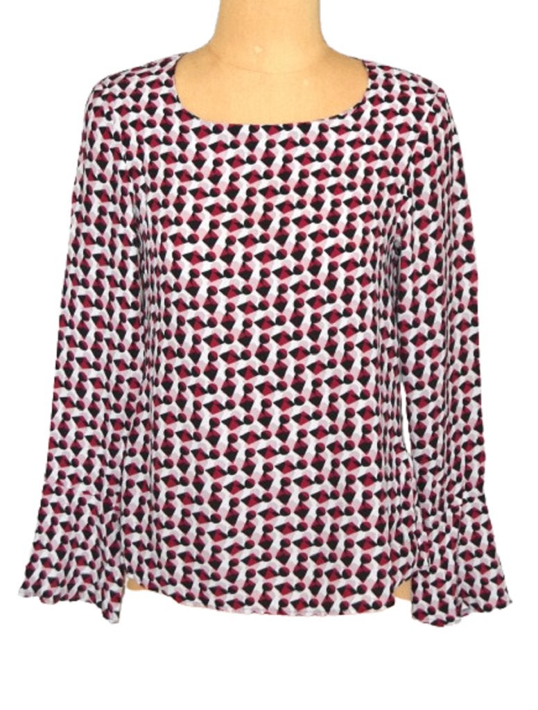 Louis and Mia blousetop, blouse top, graffic, Mt. 34 / XS, Louis & Mia, Zo goed als nieuw, Lange mouw, Maat 34 (XS) of kleiner