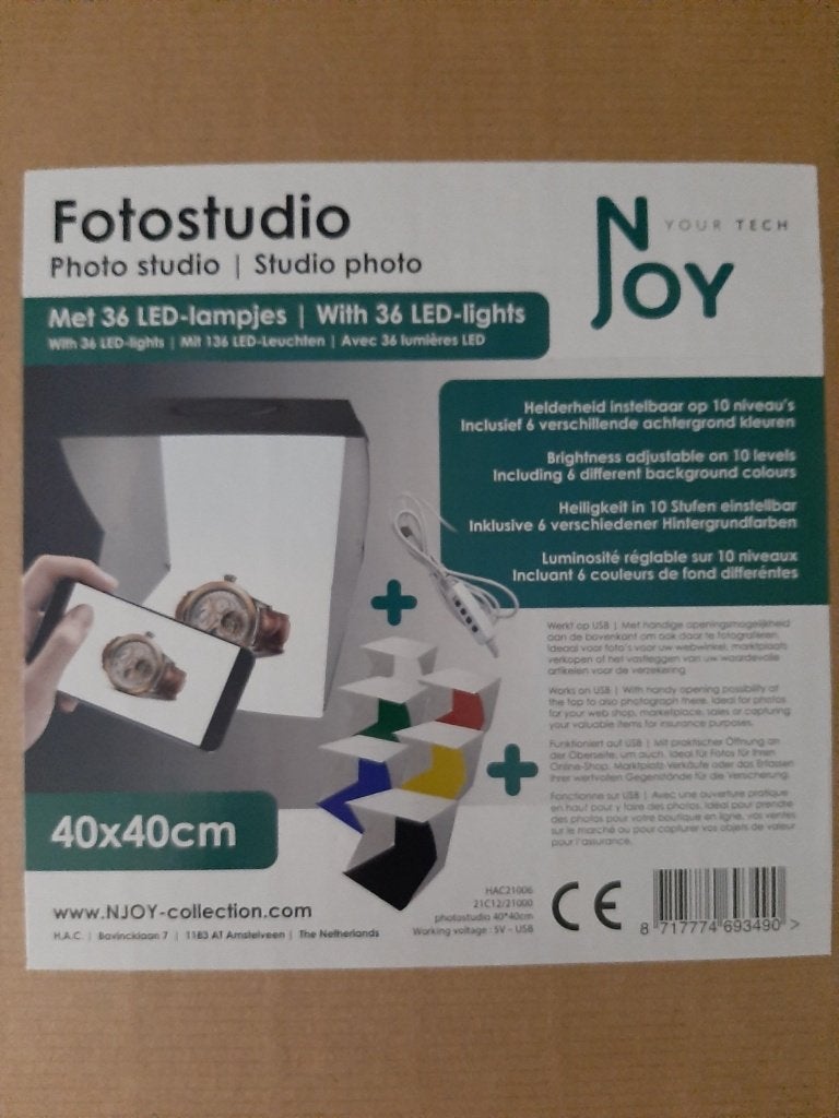 Fotostudio met LED en diverse achtergrondkleuren, Audio, Tv en Foto, Fotografie | Fotostudio en Toebehoren, Complete fotostudio