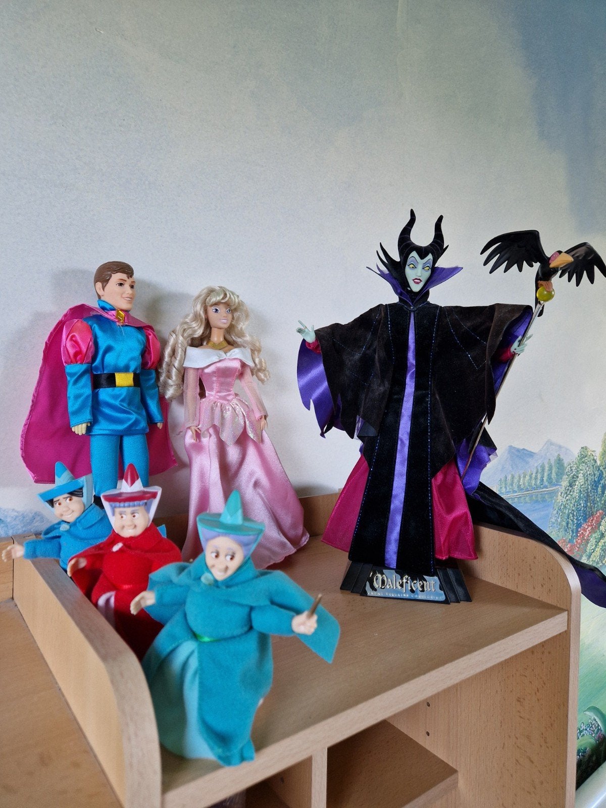 Complete set Disney Doornroosje Maleficent Barbies en poppen, Verzamelen, Disney, Ophalen of Verzenden, Gebruikt
