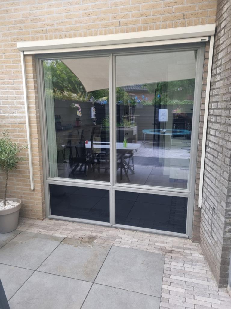 Hardhouten kozijn met raam 200x222 cm, Doe-het-zelf en Verbouw, Glas en Ramen, Gevelraam of Ruit, Gebruikt, 160 cm of meer, 160 cm of meer