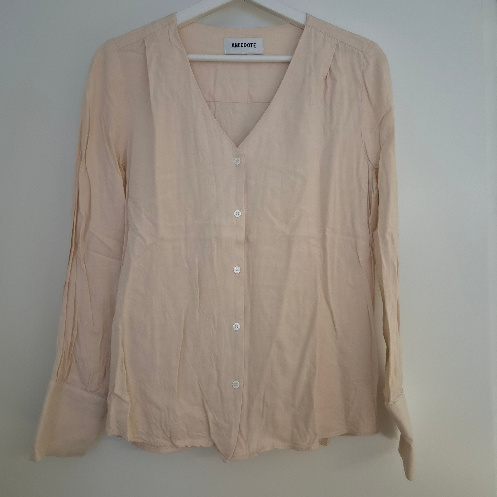 ANECDOTE beige blouse met knoopjes - Maat 36, Beige, Ophalen of Verzenden, Zo goed als nieuw, ANECDOTE