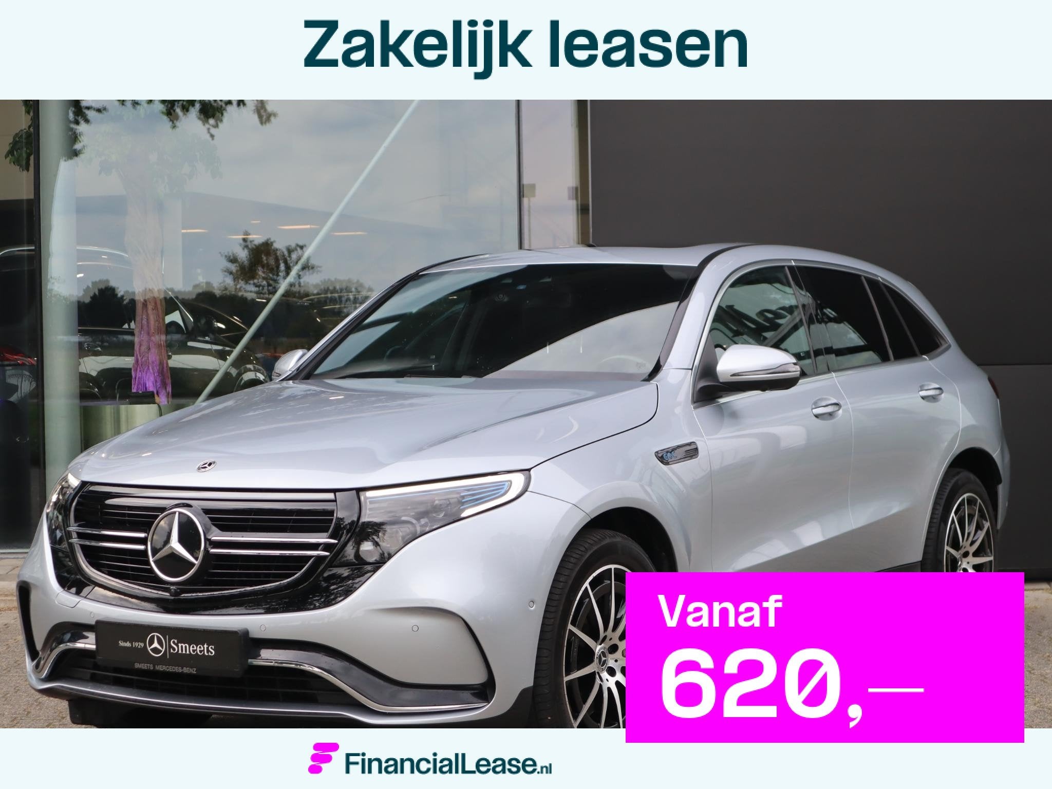 Mercedes-Benz EQC 400 4MATIC Business Solution AMG 80 kWh l, Automaat, Dealer onderhouden, Stof, Zwart