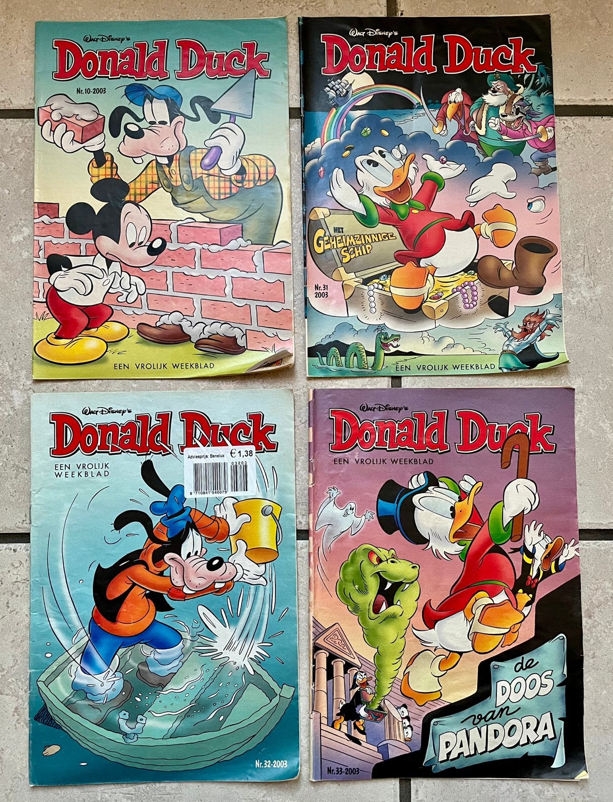 TE KOOP: Donald Duck weekblad nrs. 10, 31, 32 en 33 uit 2003, Boeken, Stripboeken, Meerdere stripboeken, Ophalen of Verzenden