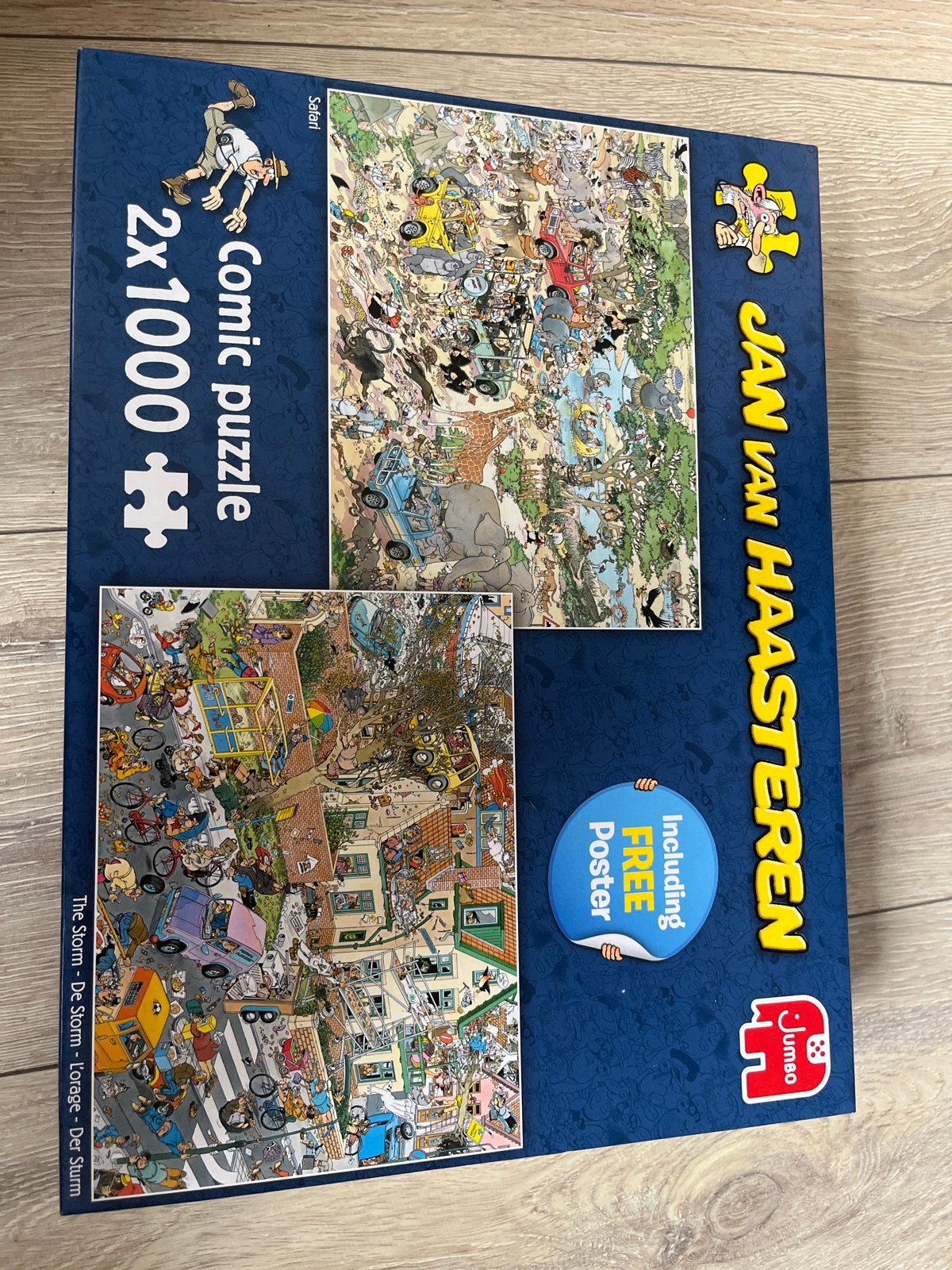 Jan van Haasteren Puzzel 2x1000 stukjes, Ophalen of Verzenden, 500 t/m 1500 stukjes, Gebruikt, Legpuzzel