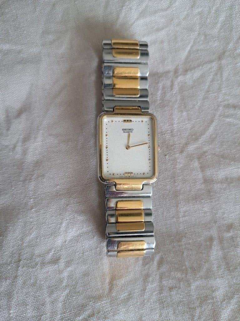 Seiko vintage ultradun heren horloge bi color, Sieraden, Tassen en Uiterlijk, Horloges | Heren, Gebruikt, Staal, Polshorloge, Ophalen of Verzenden