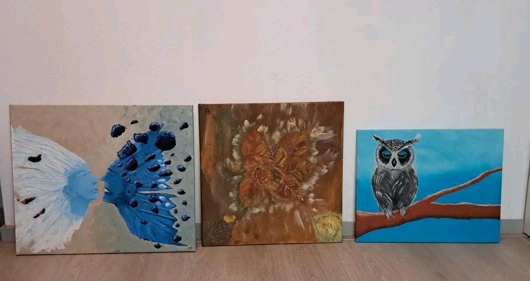Diverse schilderijen op canvas (acrylverf), Ophalen of Verzenden