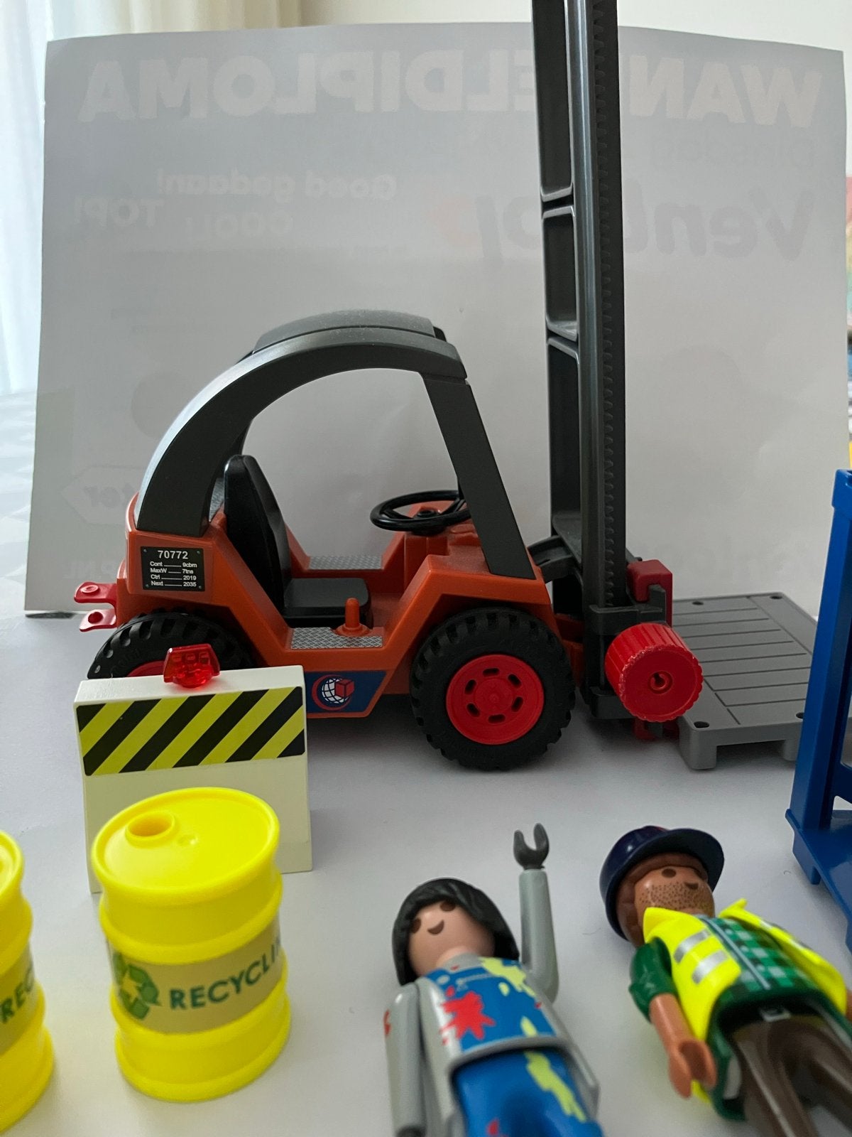 Playmobil Vorkheftruck met accessoires en figuren, Kinderen en Baby's, Speelgoed | Playmobil, Ophalen, Zo goed als nieuw