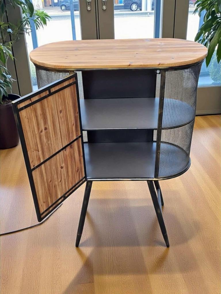 Nieuwe stoere kast van metaal & hout in een vintage look., Met deur(en), Nieuw, 50 tot 100 cm, .