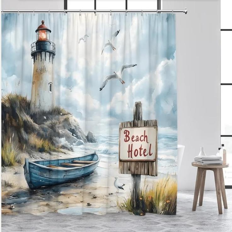 Douchegordijnen zomerse Strandgezichten (180x200cm), Ophalen of Verzenden, Nieuw