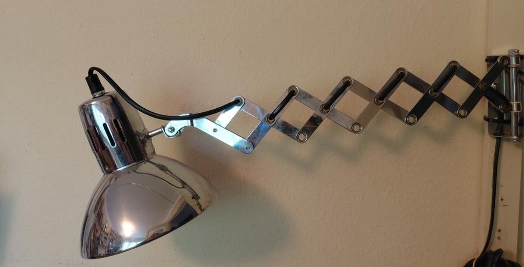 Vintage Ikea schaarlamp chroom jaren 80, Ophalen of Verzenden