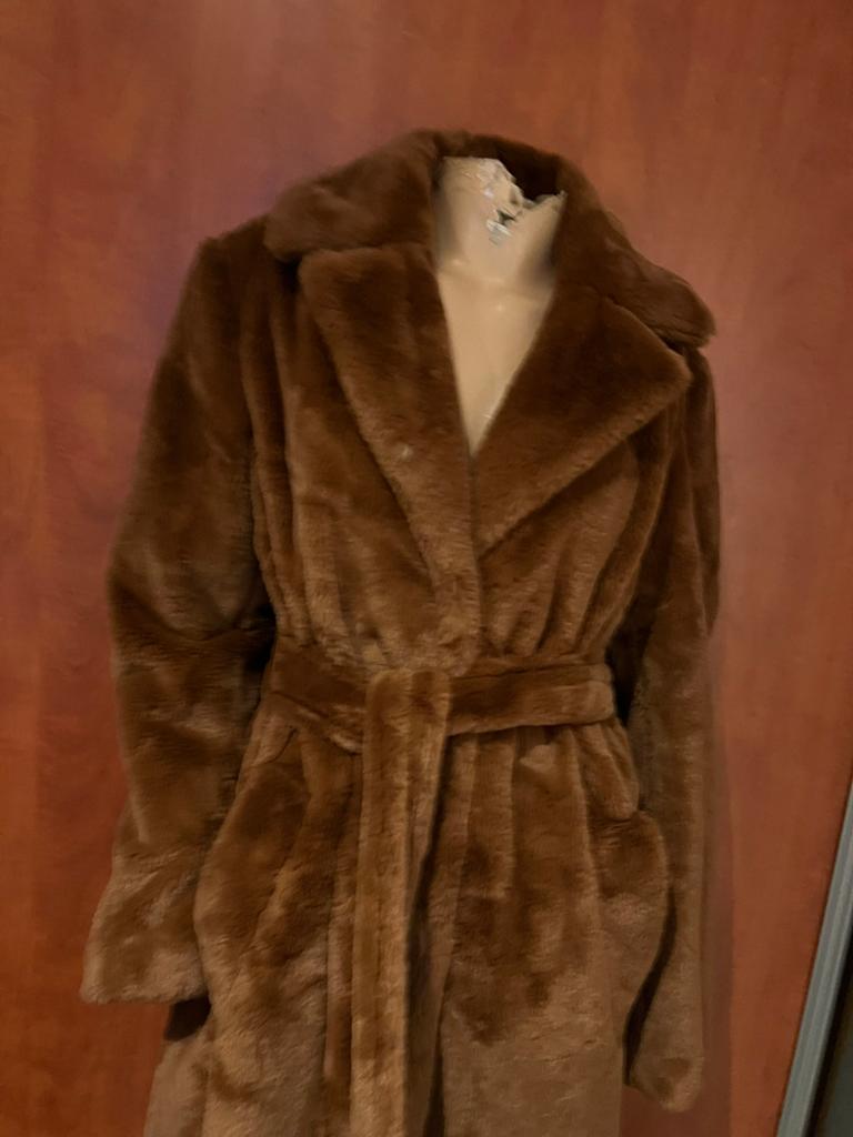 VILA teddy jas met ceintuur maat M zgan, Maat 38/40 (M), G, Bruin, R