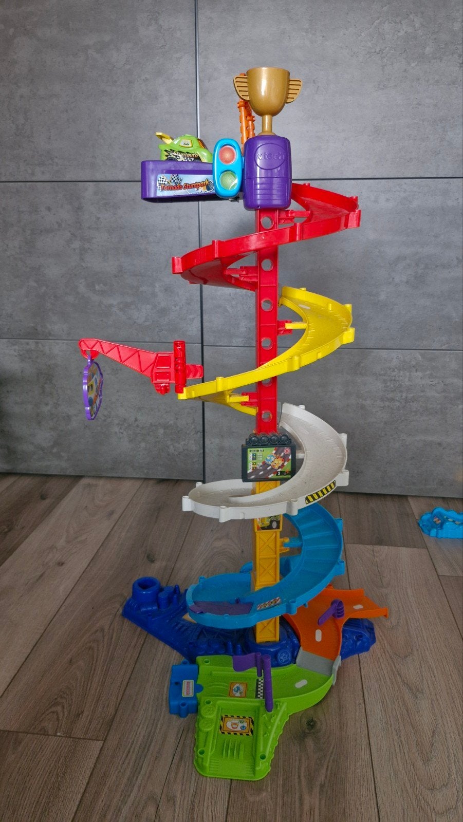 VTech Toet Toet Auto's Tornado Stuntpark Racebaan met Sam, Ophalen of Verzenden, Gebruikt, 2 tot 4 jaar