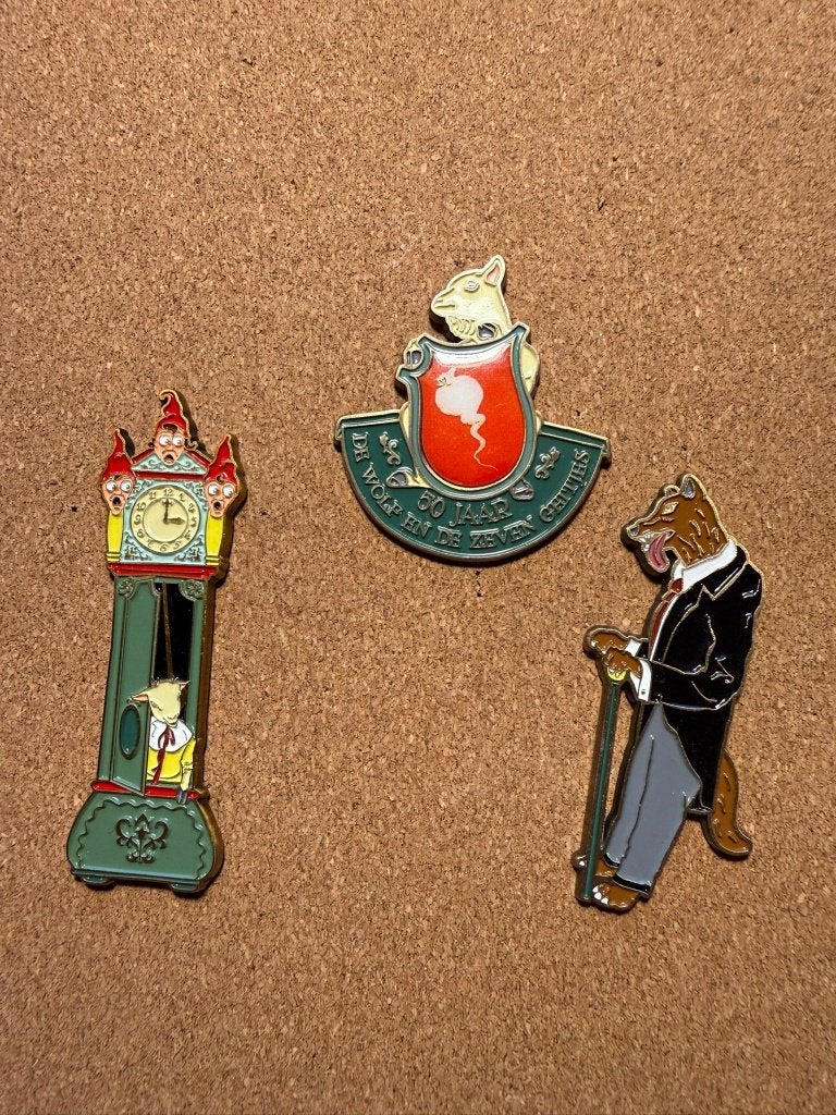 Efteling Pinset | 50 jaar Zeven Geitjes | EPP 453, 454 & 455, Verzenden, Zo goed als nieuw, Button of Speldje