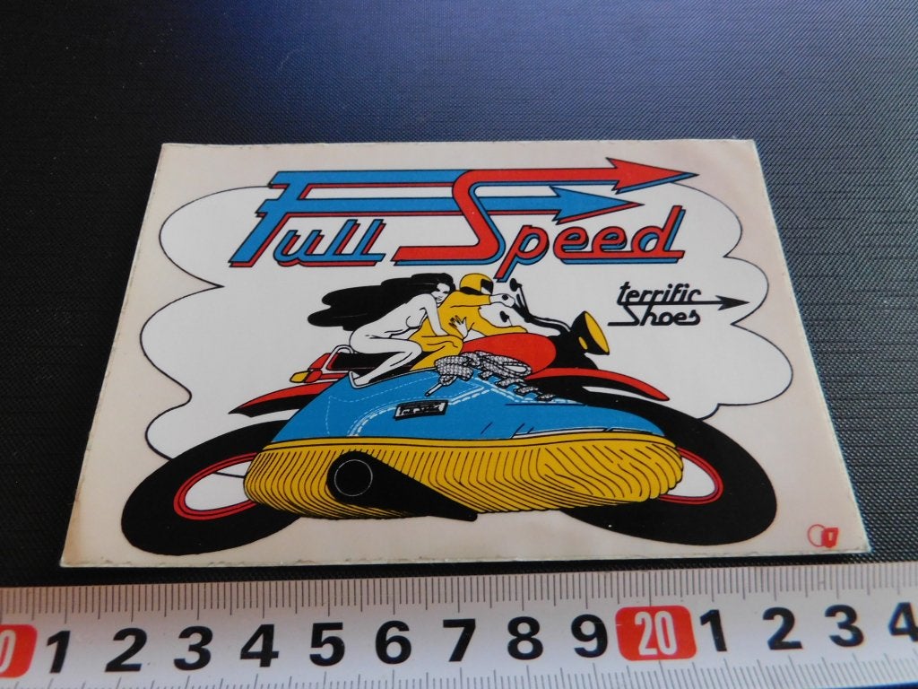 sticker Full Speed  terriffic Shoes  motor  vrouw naakt, Ophalen, Zo goed als nieuw