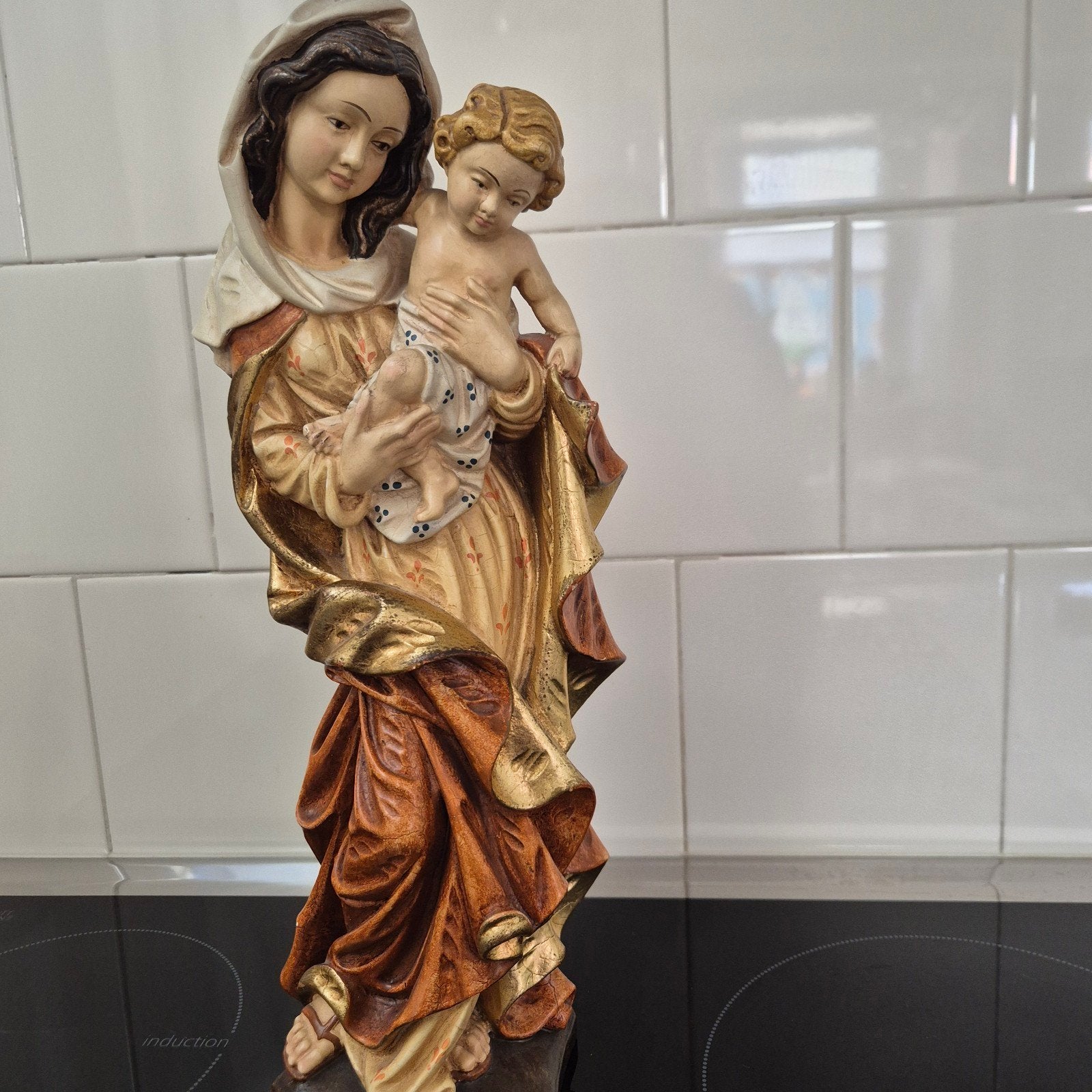 Prachtig Mariabeeld met kindje Jezus 36cm, Antiek en Kunst, Ophalen of Verzenden