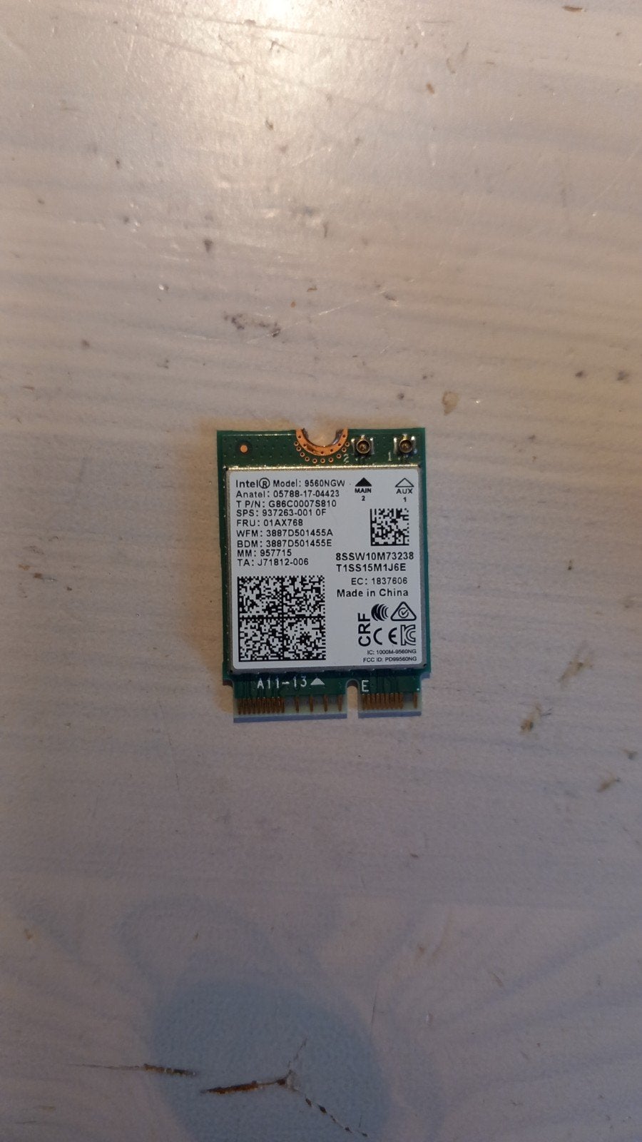 Intel Wireless-AC 9560 M.2 WiFi & Bluetooth Kaart (Model 956, Ophalen of Verzenden, Zo goed als nieuw, Intern, Desktop
