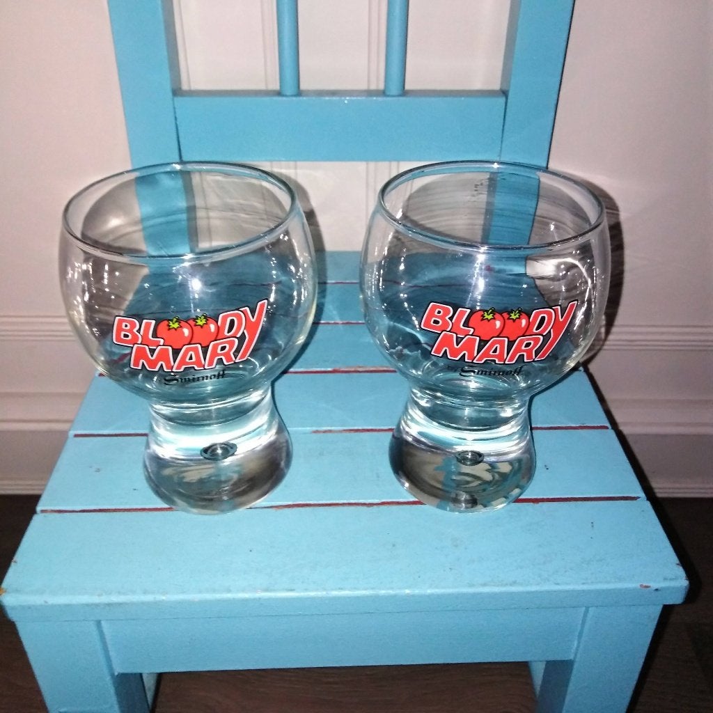 Smirnoff Bloody Mary glazen 2 stuks, Ophalen, Zo goed als nieuw, Overige typen