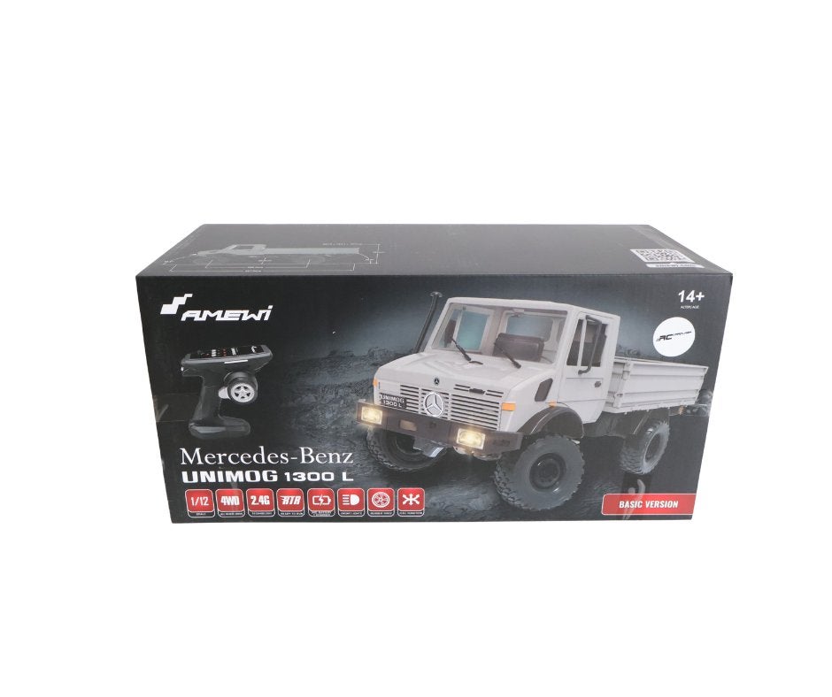 Amewi Mercedes-Benz Unimog Basic 4WD 1/12 RTR grey 22631, Hobby en Vrije tijd, Verzenden, Nieuw, Overige schalen, Auto offroad