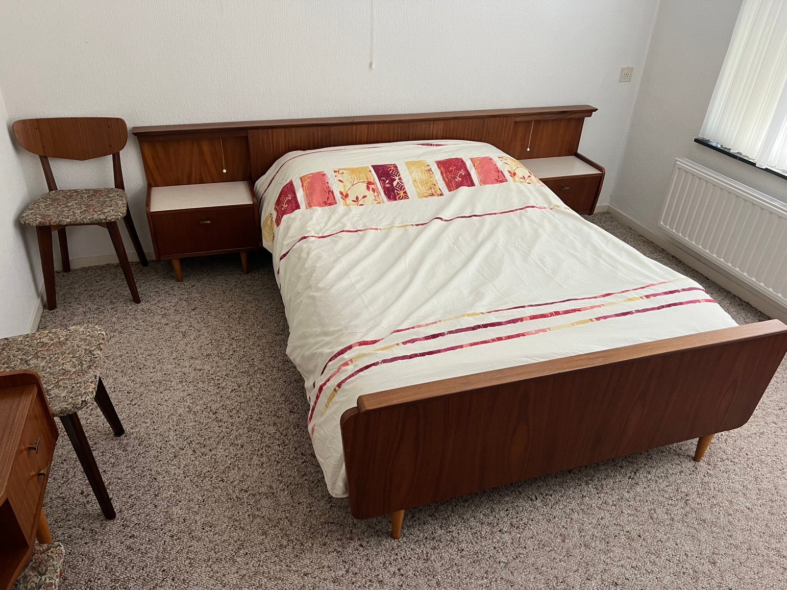 Retro slaapkamer compleet, Ophalen, Gebruikt, Bruin, Twijfelaar