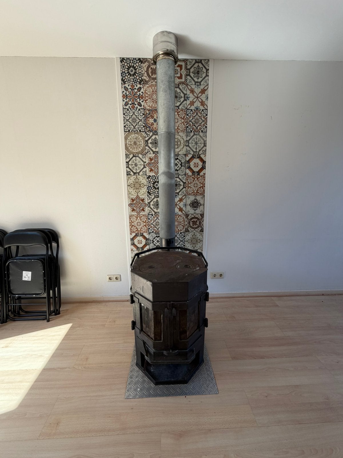 Houtkachel (losstaand) inclusief buizen, Ophalen, Gebruikt, Houtkachel, Vrijstaand