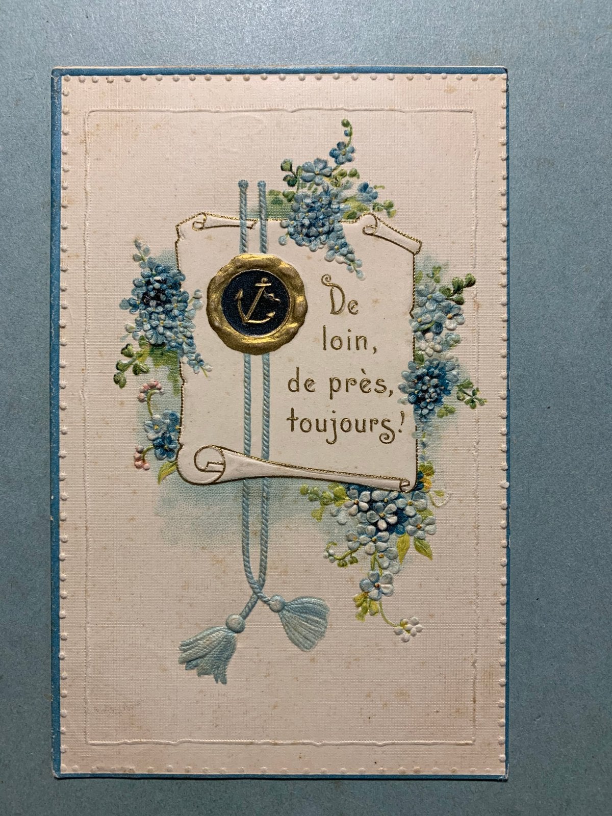 1909 De loin, de près toujours! - reliëf, Verzamelen, Ophalen of Verzenden, Voor 1920, Gelopen, Overige thema's