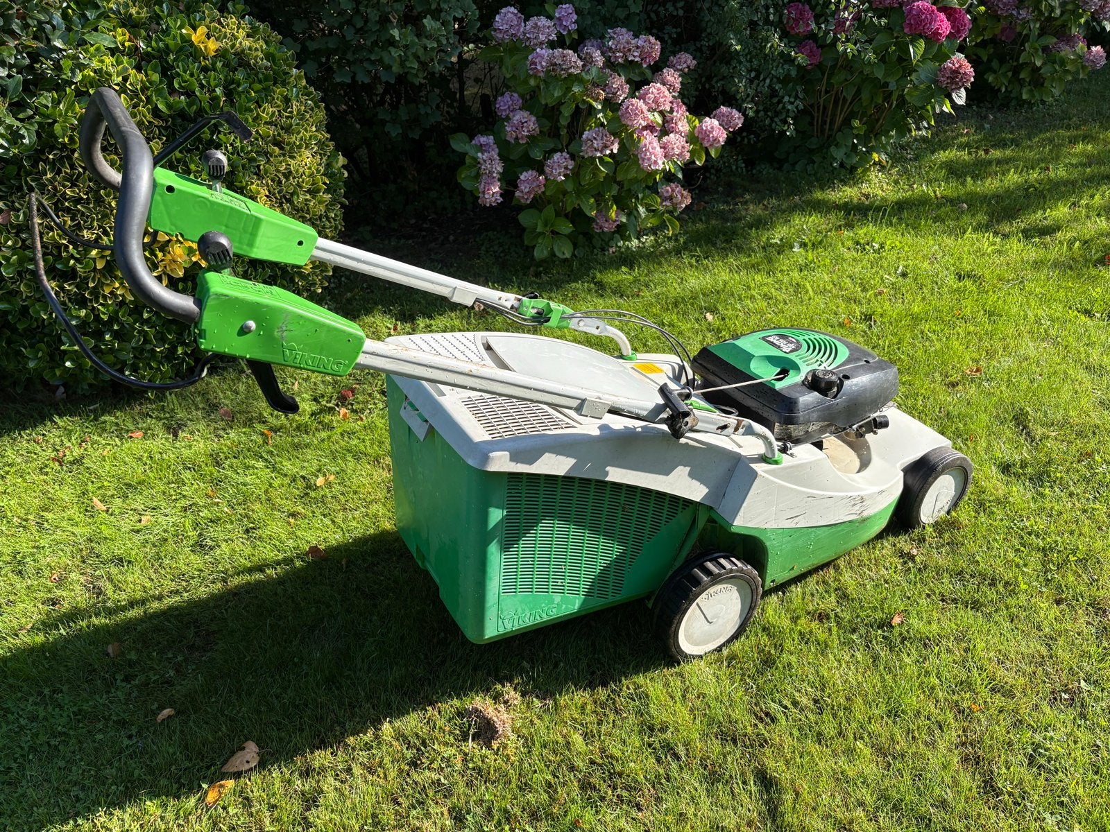 Viking MB 505 BS Benzine Grasmaaier met Opvangbak, Ophalen, Cirkelmaaier, Gebruikt, Opvangbak