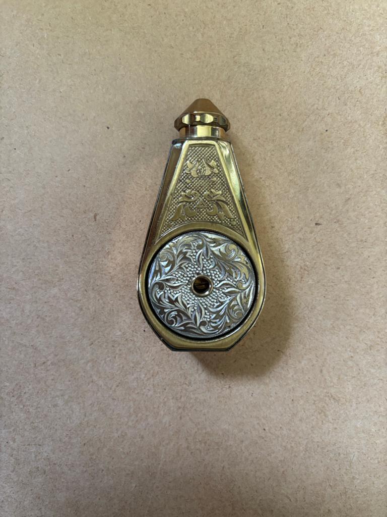 Vintage goud-/koperkleurig parfumverstuiver - M. Franck, Ophalen of Verzenden
