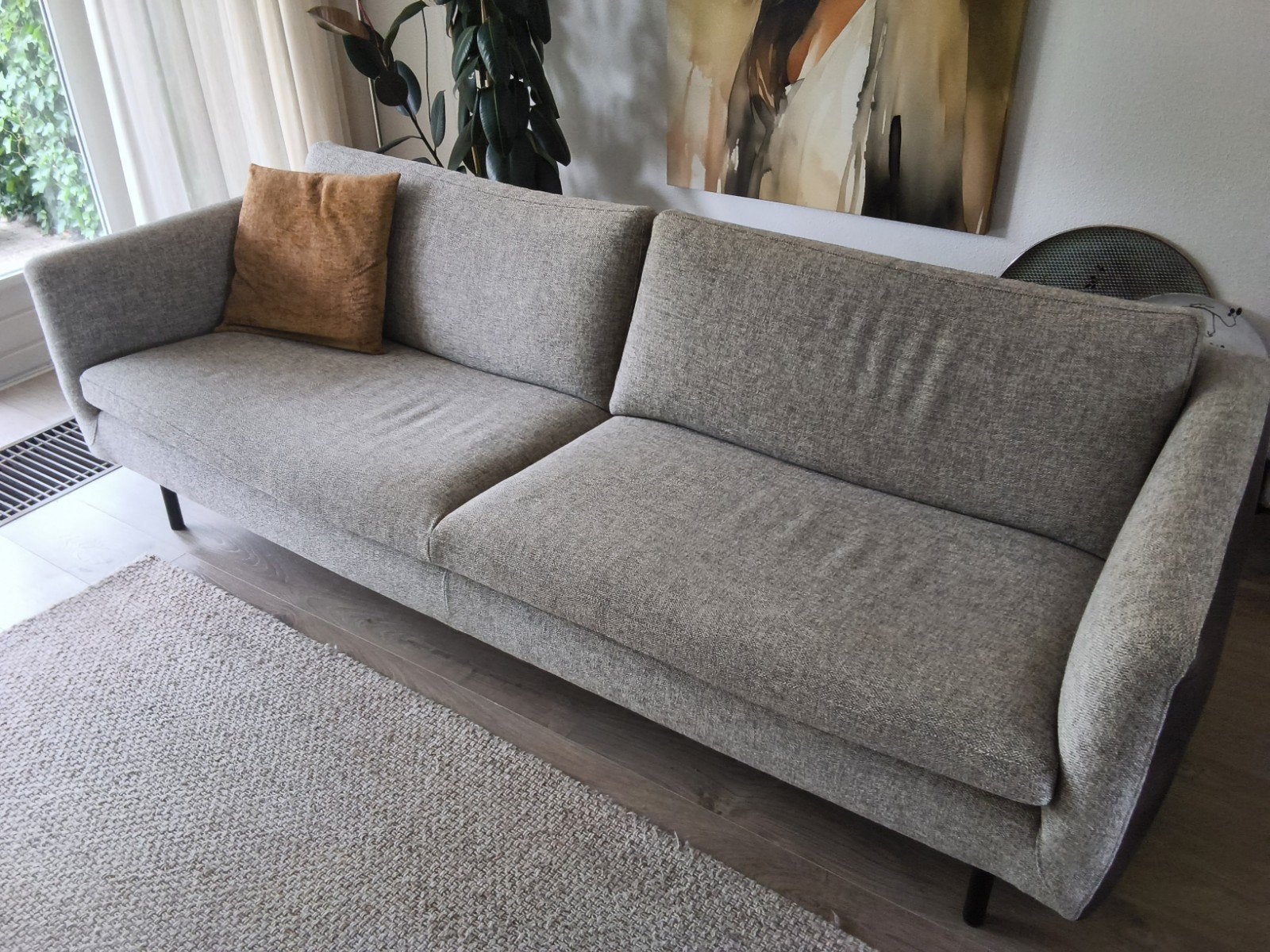 GEALUX 3-zitsbank met stoffen bekleding,leren details, Ophalen, Modern, Comfortabel, Chique, Driepersoons, 75 tot 100 cm
