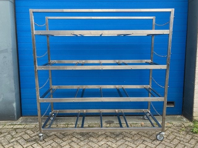 RVS stellingkast voor lijkschalen of kisten 4 lagen, Diversen, Niet ingevuld, Nieuw, Niet ingevuld, Ophalen