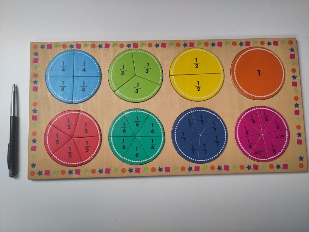 Houten Breuken Puzzel - Educatief Rekenspeelgoed, Ophalen of Verzenden, Gebruikt, Puzzelen