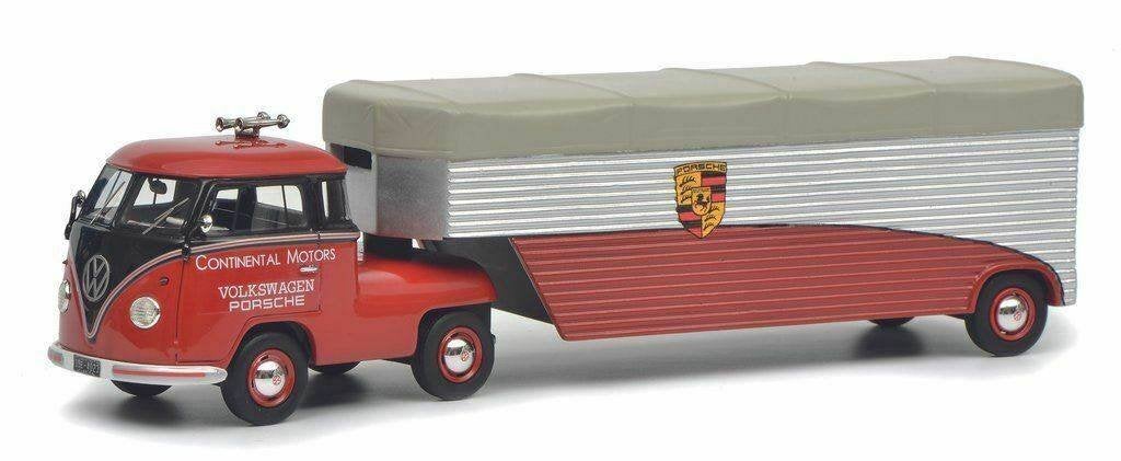 VW Volkswagen bus T1 Racing Transporter 1/64 Porsche, Ophalen of Verzenden, Nieuw, Auto