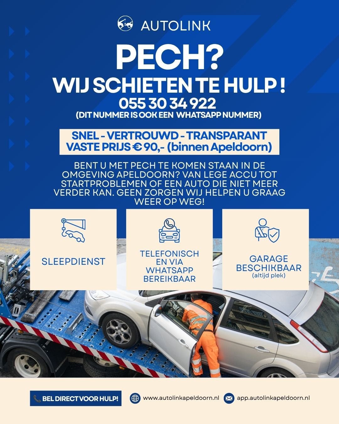 SLEEPDIENST-PECHHULP-AUTOTRANSPORT APELDOORN, Ophalen of Verzenden