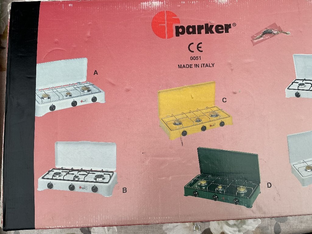 Parker 3pits gasfornuis, Caravans en Kamperen, Ophalen, Zo goed als nieuw