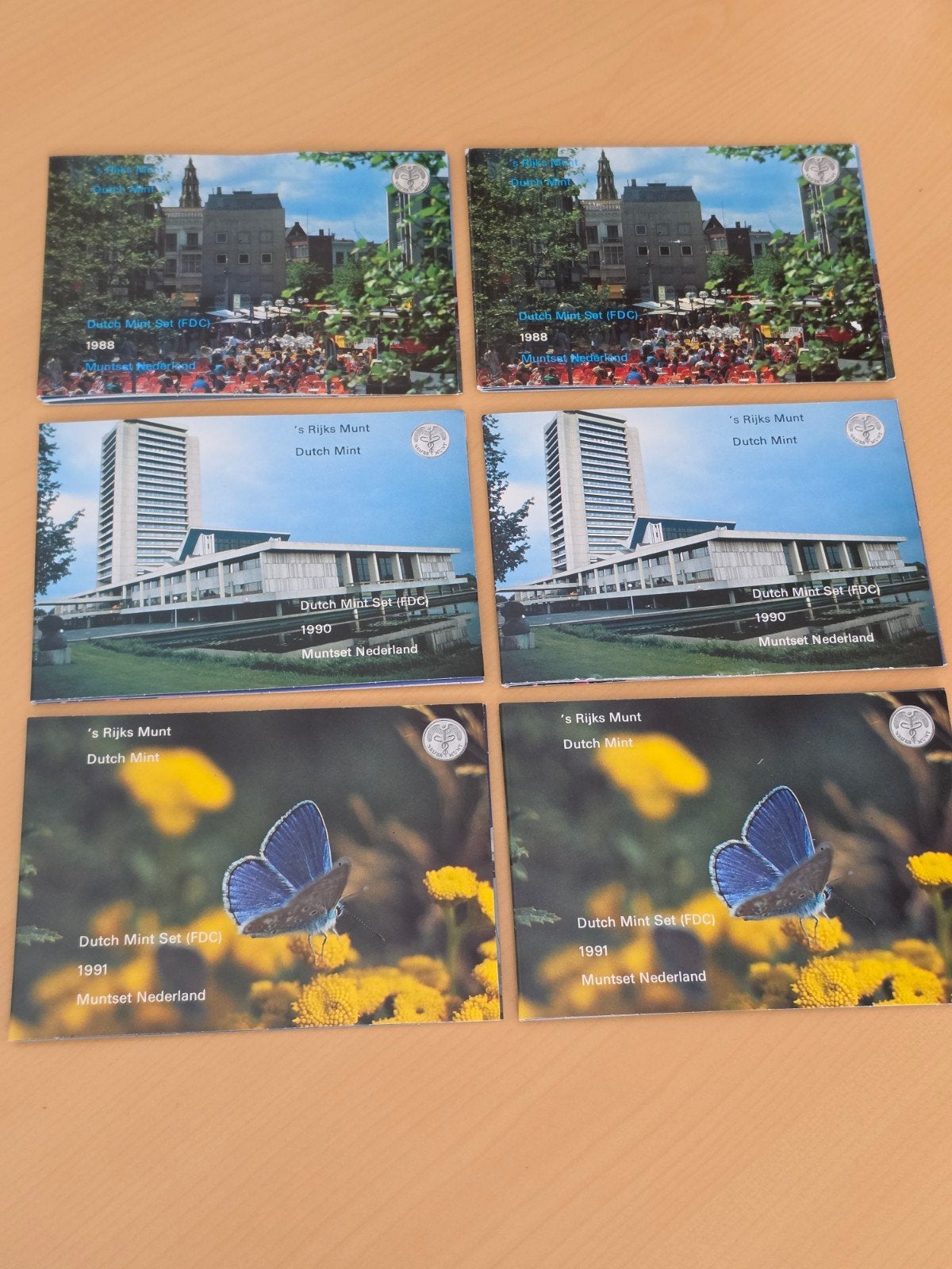 6 FDC Muntsets Nederland 1988, 1990, 1991 (zonder hoes), Postzegels en Munten, Ophalen of Verzenden, Koningin Beatrix, Overige waardes