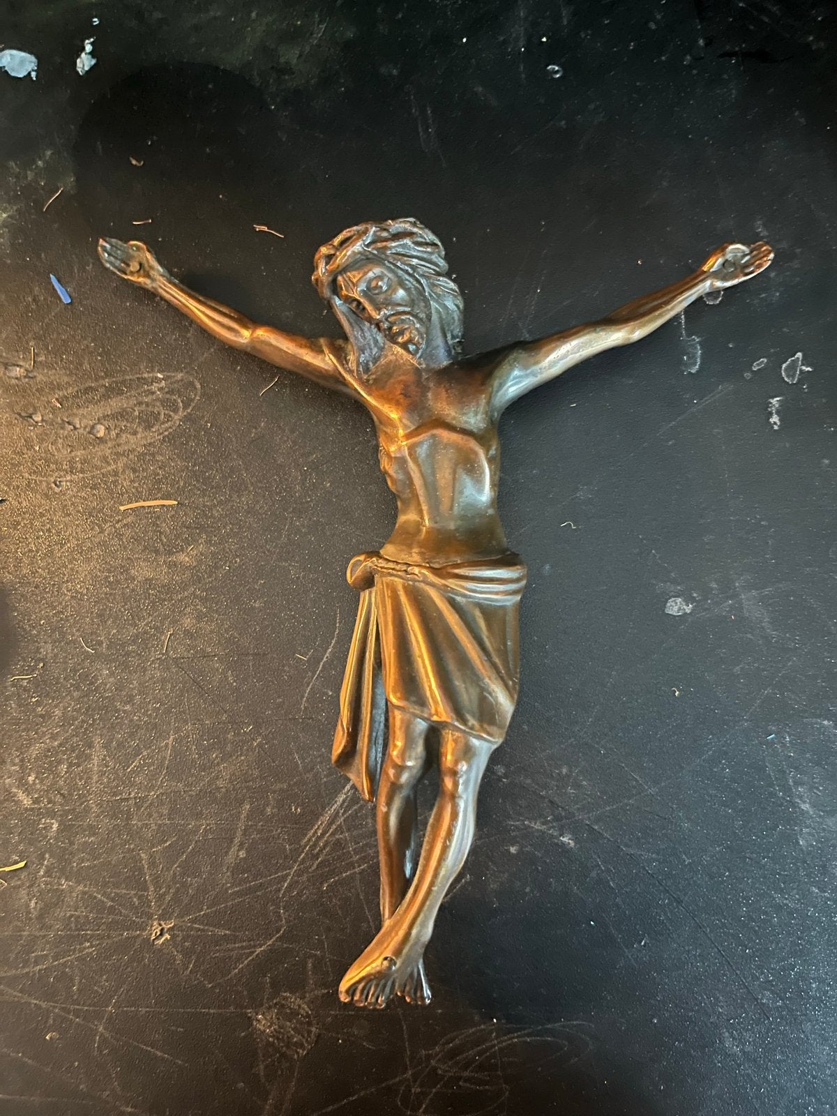 Bronzen Jezusbeeldje - Kruisbeeld zonder kruis, Ophalen