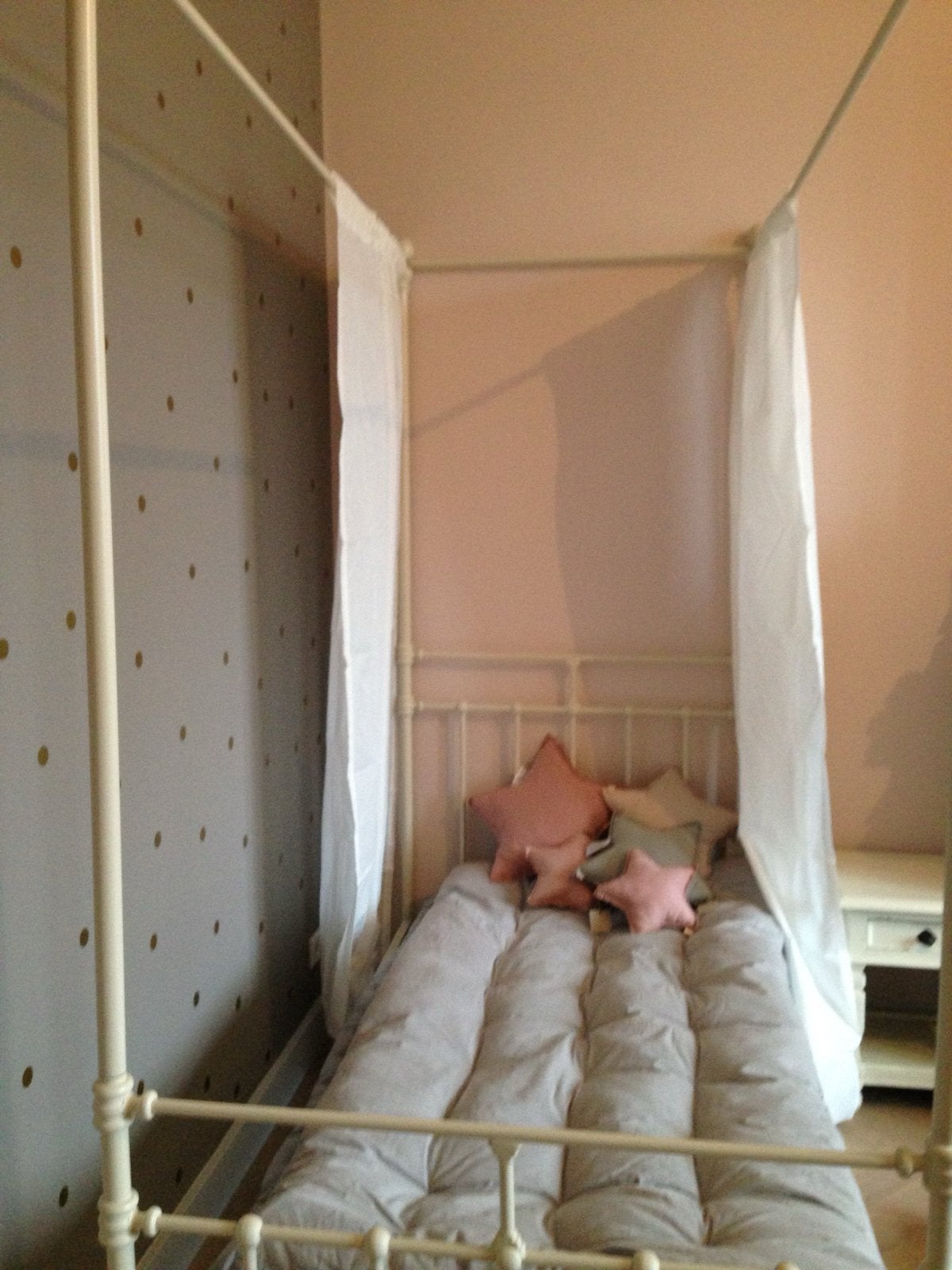 Mooi eenpersoons hemelbed voor meisjeskamer, Ophalen, Gebruikt, 90 cm, Eenpersoons