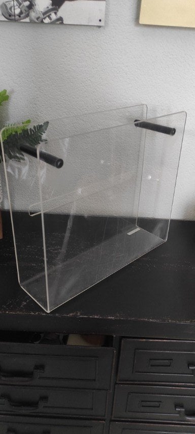 Vintage plexiglas lectuurbak, Gebruikt, Lectuurbak, Ophalen of Verzenden, Kunststof