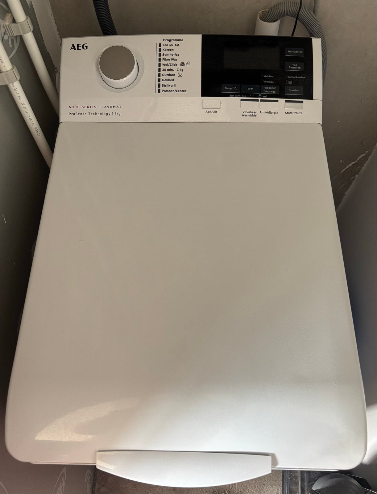AEG Wasmachine bovenlader, Witgoed en Apparatuur, Wasmachines, Ophalen, 1200 tot 1600 toeren, 4 tot 6 kg, Bovenlader