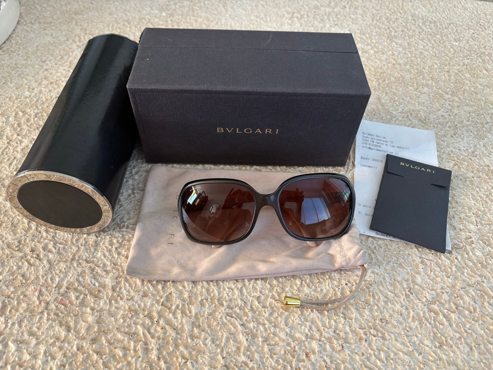 BVLGARI Zonnebril, Overige merken, Zonnebril, Bruin, Ophalen of Verzenden