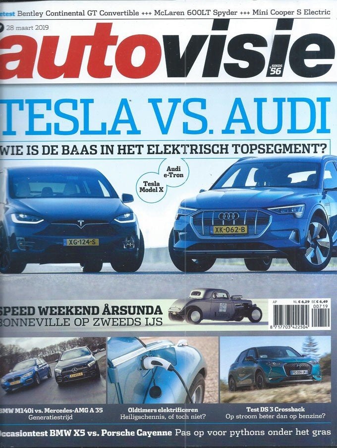 Autovisie 7 2019 : Tesla Model X - Audi e-Tron - BMW M140i, Ophalen of Verzenden, Gelezen, Algemeen