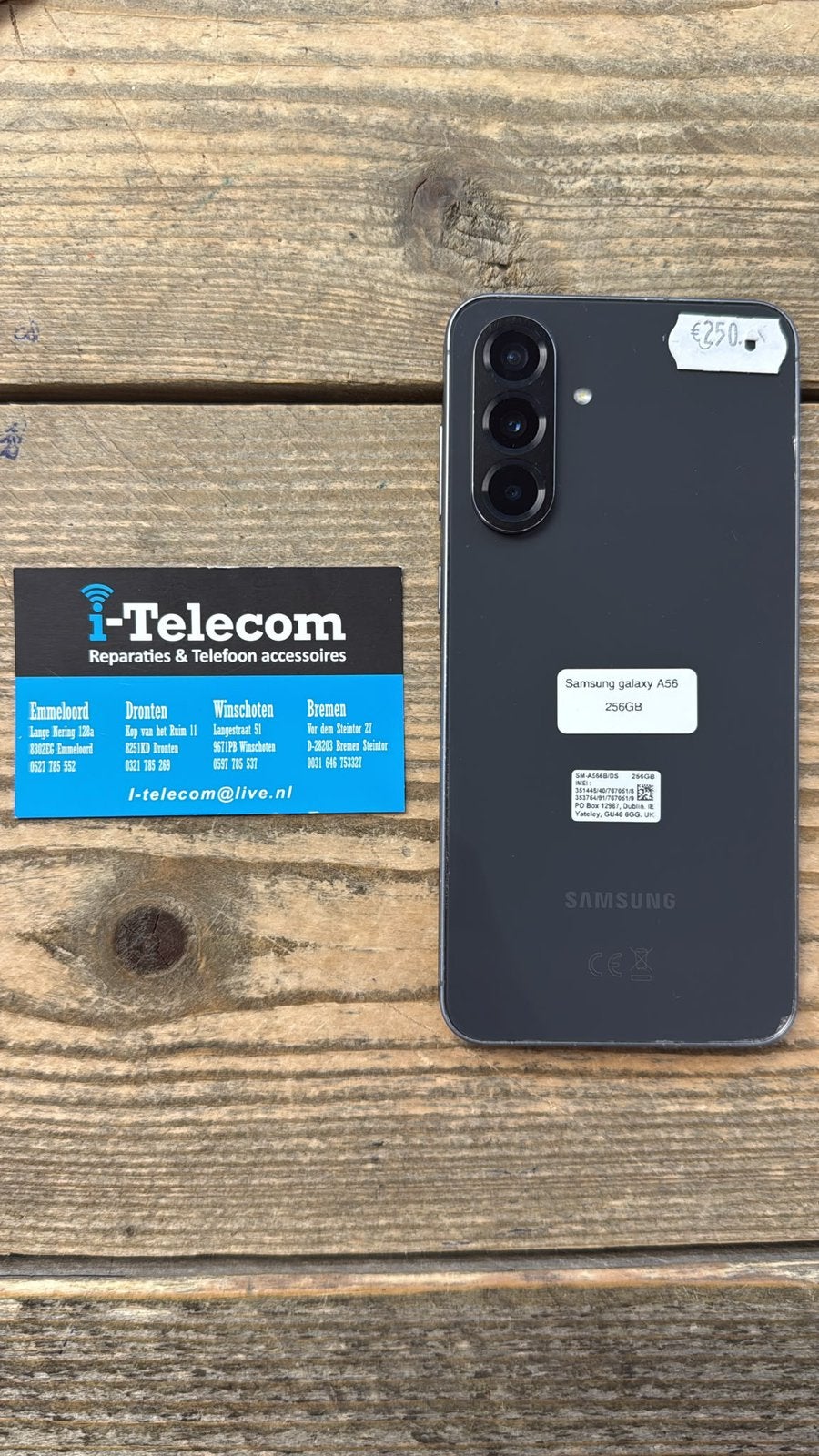 Samsung galaxy A56 5G black 256 GB + garantie, Ophalen of Verzenden, Zo goed als nieuw, Overige typen, Samsung